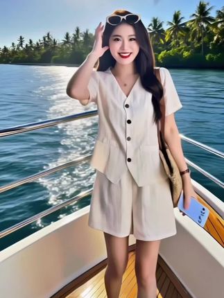 2025夏天必须试试这套大码女装!休闲风街头感十足,单排扣短袖短裤两件套,穿起来那叫一个舒服自在。短袖能遮住拜拜肉,短裤高腰设计拉高腰线,大肚腩、粗腿都隐形啦,显瘦又洋气。大码也能美出自己的风格,赶紧入手!#穿搭我是认真的 #摆脱路人感的小个子女生穿搭 #出游穿搭 #小个子显高显瘦穿搭 #夏天该有的样子