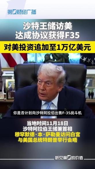 沙特王储访美达成协议获得F35,对美投资追加至1万亿美元 #沙特 #美国 #F35 #特朗普 #投资