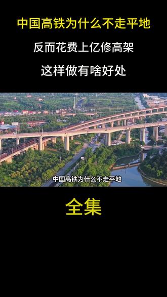 中国高铁为什么不走平地,反而花费上亿修高架,这样做有啥好处?#科普#大国重器#科普一下#大国崛起#高铁
