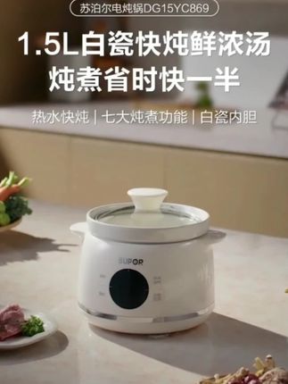 苏泊尔电炖锅家用小型精控快速炽陶煲汤炖汤全自动辅食燕窝电炖盅#不粘锅 #厨房小家电 #电煮锅 #炖锅