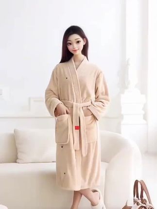 【棉美家】女士成人加厚高档浴袍,秋冬适用,吸水速干,7A加厚品质,可作睡袍、浴衣及家居服