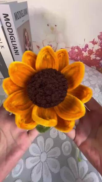 花篮里面的中号向日葵🌻教程#我的手工作品 #手工教程 #做手工我是认真的