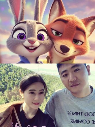 尼克狐尼克:兔子警官,我们终将走向幸福!#夫妻👫 #情侣拍照姿势 #兔子警官