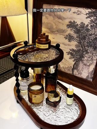 #置物架 #托盘 #提升幸福感好物 #中古风置物架 #双层置物架