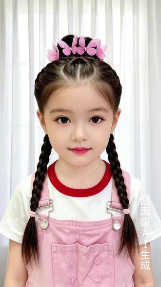 六一儿童节小主持人丸子头发型教程,宝妈们赶快学起来吧!六一给孩子安排上!#女童发型#丸子头#六一儿童节发型教程#生女儿就是用来打扮的#编发教程