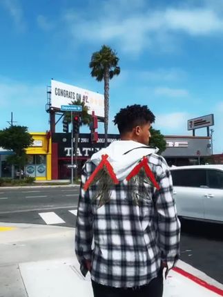 Ma3colm追梦系列双色连帽可拆卸格子衬衫外套卡米然