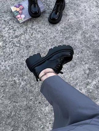 厚底粗跟系带乐福鞋英伦风小皮鞋#软底软面穿上超舒服 #女鞋推荐 #厚底鞋#小皮鞋