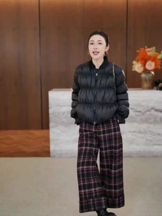 新羊毛高级时尚百搭格子裤#高级感穿搭 #优雅气质 #新品穿搭