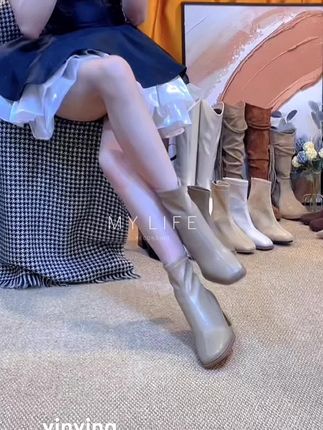 #女高筒靴子 #皮鞋女 #软皮软底 #美鞋穿搭 #时尚真皮女鞋
