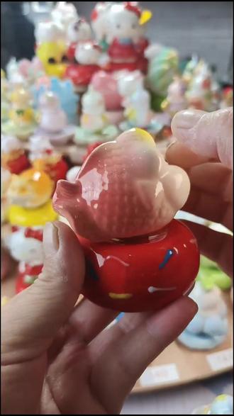 陶瓷泡泡鱼转转摆件!摆哪都超治愈~