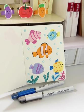 海底的世界也要去看看~ #丙烯画 #智牌 #丙烯马克笔 #丙烯画教程 #丙烯画风景