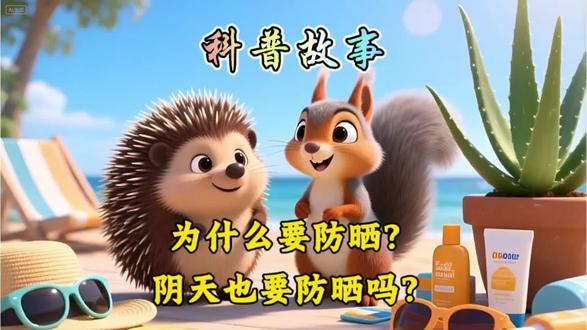 森林小科学家|阴天也要涂防晒?SPF50比30强在哪? #亲子科普 #睡前故事 #儿童科普 #AI #配音@DOU+小助手 盛夏的中午,太阳火辣辣的。小刺猬球球想出去找跳跳玩,刚走到门口,妈妈就喊住了他。“球球!把帽子戴上,再涂点防晒霜!”妈妈递给他一顶小草帽。球球不情愿地戴上帽子:“妈妈,为什么要涂防晒霜呀?我又不怕晒!”