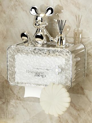 冰川纹卫生间纸巾盒洗脸巾收纳盒壁挂式免打孔置物浴室#抽纸盒 #收纳盒 #收纳整理 #多功能纸巾盒 #美观实用