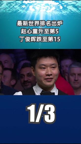 随着10-7夺冠,最新世界排名出炉:赵心童升至第5 丁俊晖跌至第15
