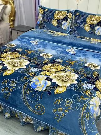 加厚牛奶绒四件套双面绒冬季保暖柔软舒适床裙防静电不掉毛被套辱#高端品质 #高档大气上档次 #牛奶绒四件套 #牛奶绒 #床上用品