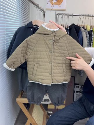 冬款双面穿棉服儿童连帽棉袄高密绗线夹棉时髦百搭外套棉袄潮酷 #高品质童装 #儿童穿搭分享 #潮童穿搭 #男童穿搭#儿童棉服