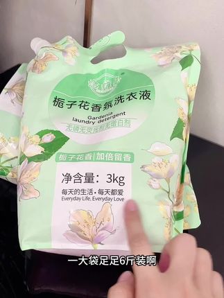 栀子花香洗衣液,这个价格到手一大袋,洗完衣服都香喷喷的~#香氛洗衣液 #洗衣神器 #生活必备 #好物推荐🔥 #洗衣液