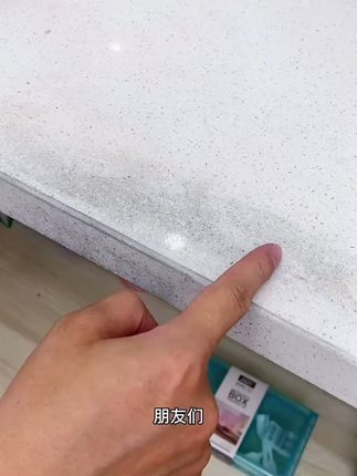 我不允许你还不知道去渗色的方法!绝绝子! #石材清洁粉 #厨房台面渗色 #石英石渗色 #石英石厨房台面