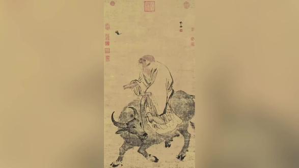 一牛一人一画卷,老子骑牛为何能流传千古?#画画 #艺术 #名画欣赏