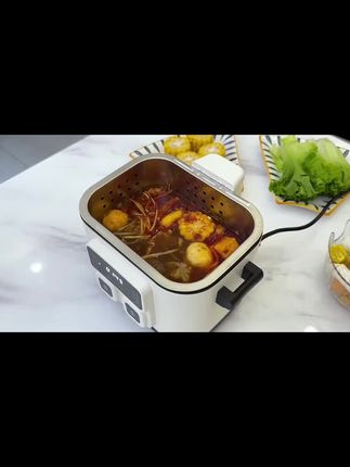 班尼兔关东煮升降电火锅分体式家用多功能料理锅蒸煮煎烤宿舍#好吃到停不下来#吃货日常分享