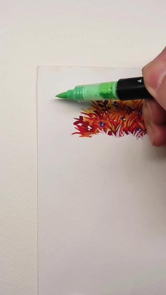 简单树的画法#跟着抖音学画画 #绘画教程 #丙烯马克笔 #画画其实很简单 #绘画