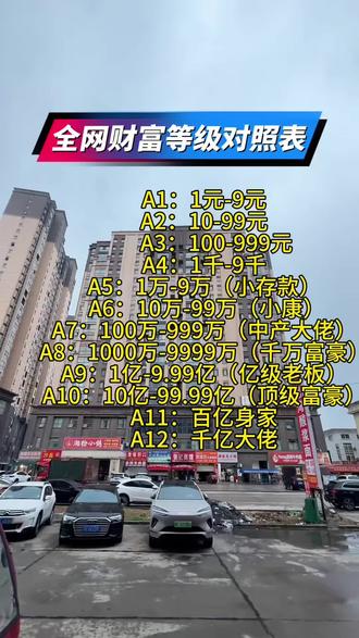 请问阁下是A几 谷城老乡看过来,全网财富等级对照表,A几代表多少身家一目了然,看看咱们身边人都在哪个层次。#财富等级 #A9A10是什么意思 #身价段位 #人间现实 #认清现实