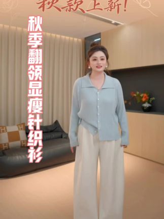 时光独白长袖翻领毛衣秋季气质显瘦针织衫#穿搭 #高级感穿搭 #针织衫 #针织衫女 #针织毛衣