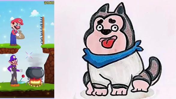 过独木桥需要拿出东西。 #简笔画