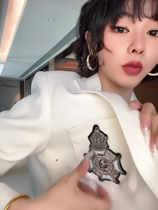 YN-SHUZE【徽章叙事】气质通勤英伦风西服外套#鱼姐 ##穿出高级感 #西服穿搭 #品质女装 #ootd穿搭