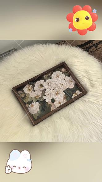 收纳托盘 山茶花托盘无瓶款托盘收纳托盘置物盘物件收纳盘客厅桌面托盘#家居好物 #收纳帮手 #收纳用品 #家居必备 #托盘用途