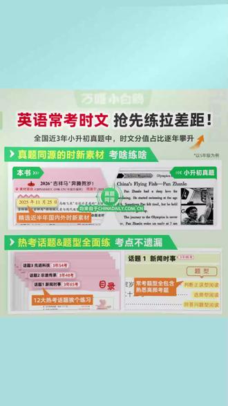 万唯小白鸥小学英语时文2026同步阅读理解专项训练三四五六年级#小学英语 #阅读理解 #万唯资料 #学习资料 #英语提升