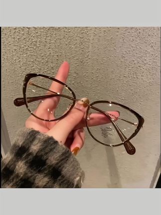 #眼镜 超轻冷茶色猫眼眼镜近视女度数可配防蓝光平光素颜眼睛镜框架#冷茶色眼镜 #超轻眼镜 #猫眼眼镜 #素颜眼镜