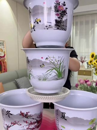 #花盆#打通阳台 9.9到手足足4个大花盆,而且是春夏秋冬季节款的!家人们快冲!