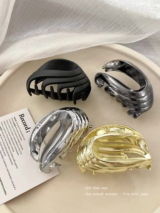 甜酷猫耳抓夹女早秋新款金属清凉发卡后脑勺发抓盘发鲨鱼夹子饰品#抓夹