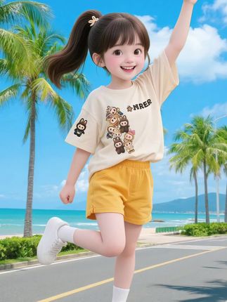 #完美搭配 #清凉一夏 #夏款搭配 #女童套装 #也太可爱了吧
