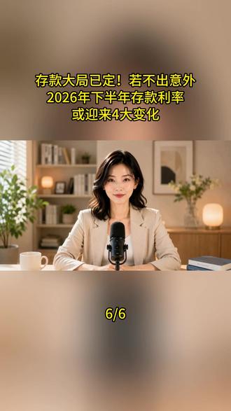 存款大局已定!不出意外,2026下半年存款利率或迎来4大变化