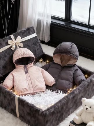 🎁救命!童装礼盒也卷成这样了?!  第一组灰毛绒礼盒里,樱花粉+深灰棕的连帽棉服,软乎乎的像小奶团子~周围银黑爱心气球、小白熊、耳机一衬,窗外飘着雪,秋冬氛围直接拉满,兄妹/姐弟穿出门肯定被夸爆!  第二组牛油果绿礼盒更绝!黑+荧光绿的撞色棉服,潮到想偷穿!黑丝带蝴蝶结、暖光灯带、小熊玩偶一配,酷娃萌娃都能hold住,送娃当礼物,打开瞬间直接被可爱暴击💥  #童装礼盒 #宝宝冬装   #母婴好物#今天穿什么 @抖加🔥上热门🔥dou+🔥热点宝