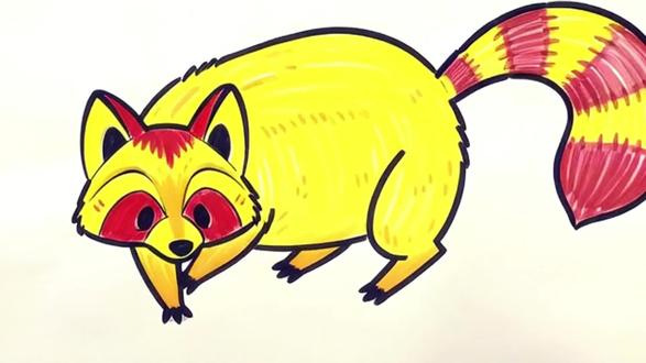 儿童简笔画小浣熊!快来一起学画吧!#简笔画 #儿童画 #儿童画教程 #手绘教程 #画画