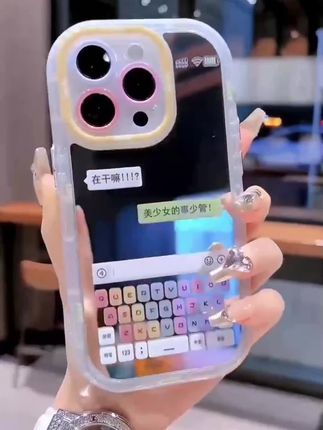 适用于苹果OPPO华为VIVO小米创意文字富婆画大饼聊天框镜面手机壳#个性手机壳推荐 #好物推荐🔥 #是时候安排一下了