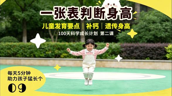09. 一张表判断身高 你知道怎么判断孩子身高是否达标吗?不用去医院,一张表、一个公式,30秒搞定!
#身高标准 #儿童体重 #育儿干货
