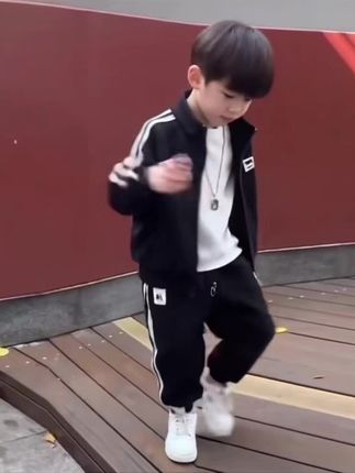 儿童套装春季新款韩版帅气休闲春秋款运动男童洋气男孩中小童外套#男童套装 #秋季套装 #运动套装 #男童休闲套装 #高品质童装
