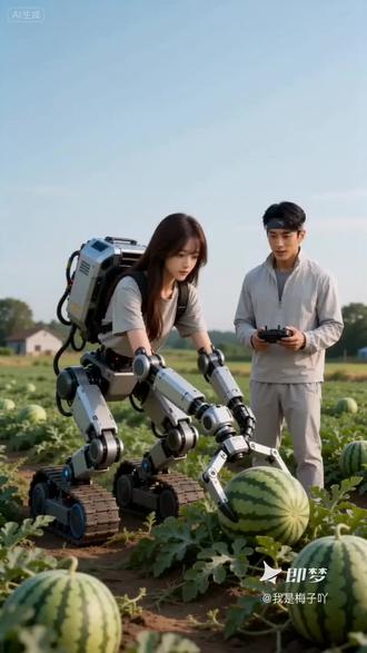 未来高科技代替人力#AI农械收麦-做同款 #即梦AI #AI分身戏精大赛 #我的AI分身杀疯了