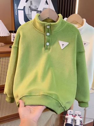 #上热门 儿童奥粒绒卫衣春秋装2025新款百搭内胆衣男童保暖打底衫#潮流儿童穿搭 #高品质童装推荐 #高品质童装 #校服内搭神器