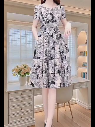 小个子雪纺连衣裙女夏2025新款高端品牌气质轻奢高级感纱料十三行#2025新款#雪纺连衣裙#轻奢沙料#品牌气质#小个子连衣裙