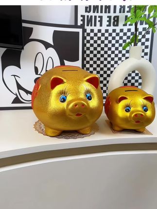 陶瓷金猪存钱罐只进不出储蓄罐储钱罐超大号硬币纸币储存礼物礼品#创意摆件 #存钱罐 #金猪存钱罐#存钱#超便宜超划算@DOU+小助手