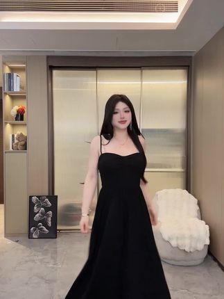 Lanlan-【半岛弥香】法式吊带连衣裙开衫两件套时尚显瘦套装修身