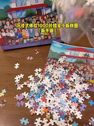 世界破破烂烂,小新缝缝补补!谁能拒绝这么治愈的#蜡笔小新 呢!#拼图 #沉浸式解压 #礼物 #阔爱炸了