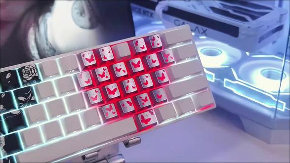 狼蛛win60折影爱心蝴蝶电竞磁轴键盘 #键盘#键盘推荐#磁轴键盘#键盘推荐#数码科技