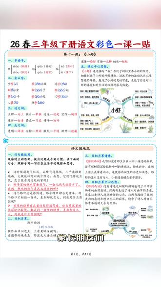 2026年三年级下册语文每课课课贴含思维导图共17页
#三年级 #三年级语文 #三年级下册