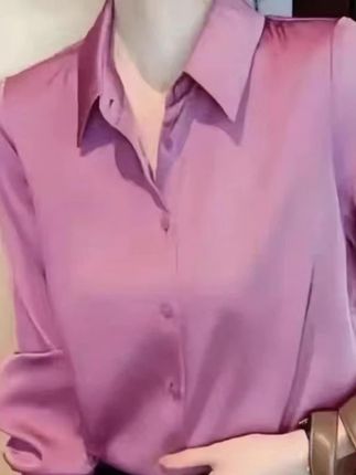 【春秋纯色女衬衫时尚气质衬衫长袖缎面显瘦百搭打底上衣衬衣洋气】#衬衣#时尚百搭#好看又实惠 #显瘦上衣衬衣#多个颜色可选 @巨量千川 @DOU+小助手